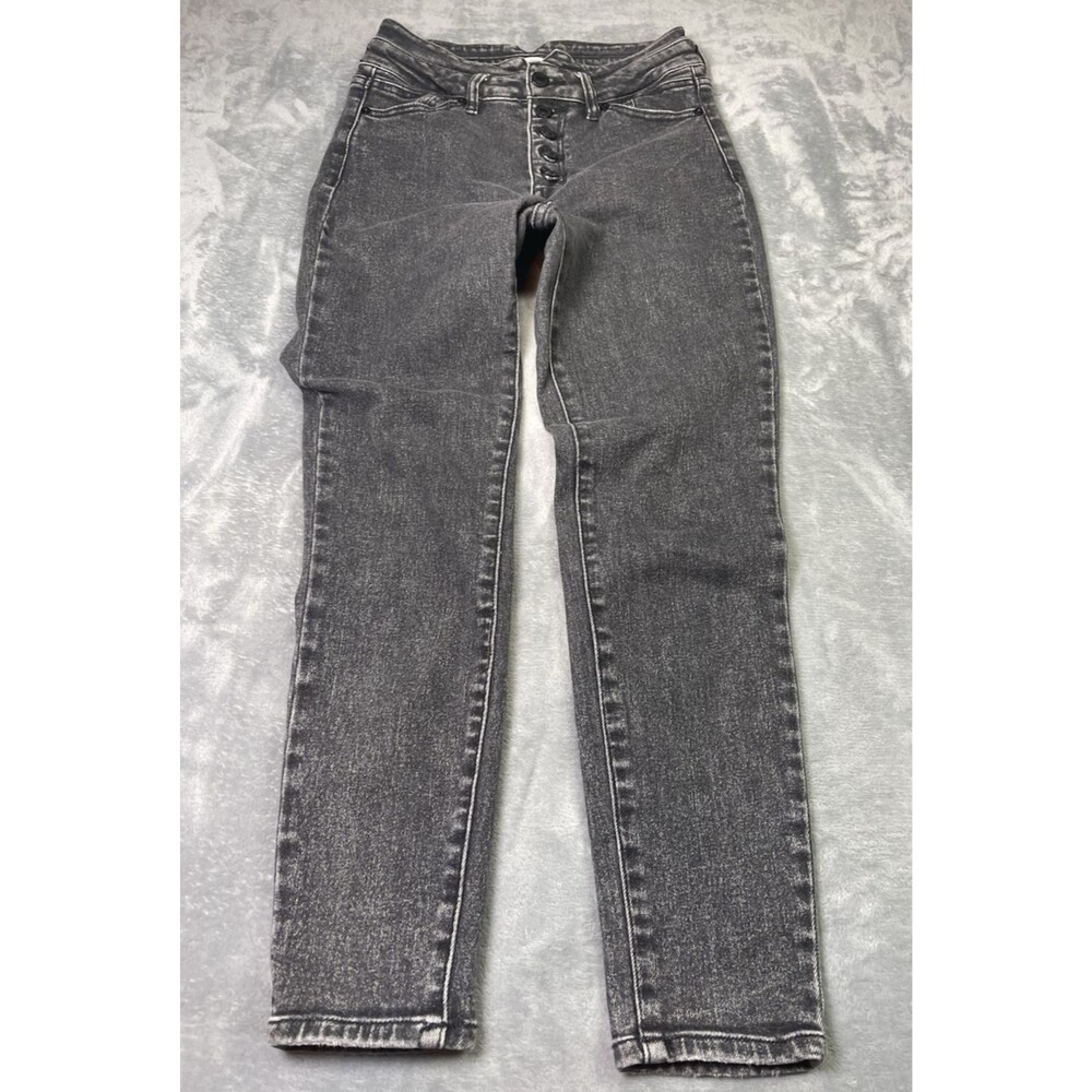 KanCan premium Skinny Jeans Juniors Size 7/27 Black High Rise Button Fly